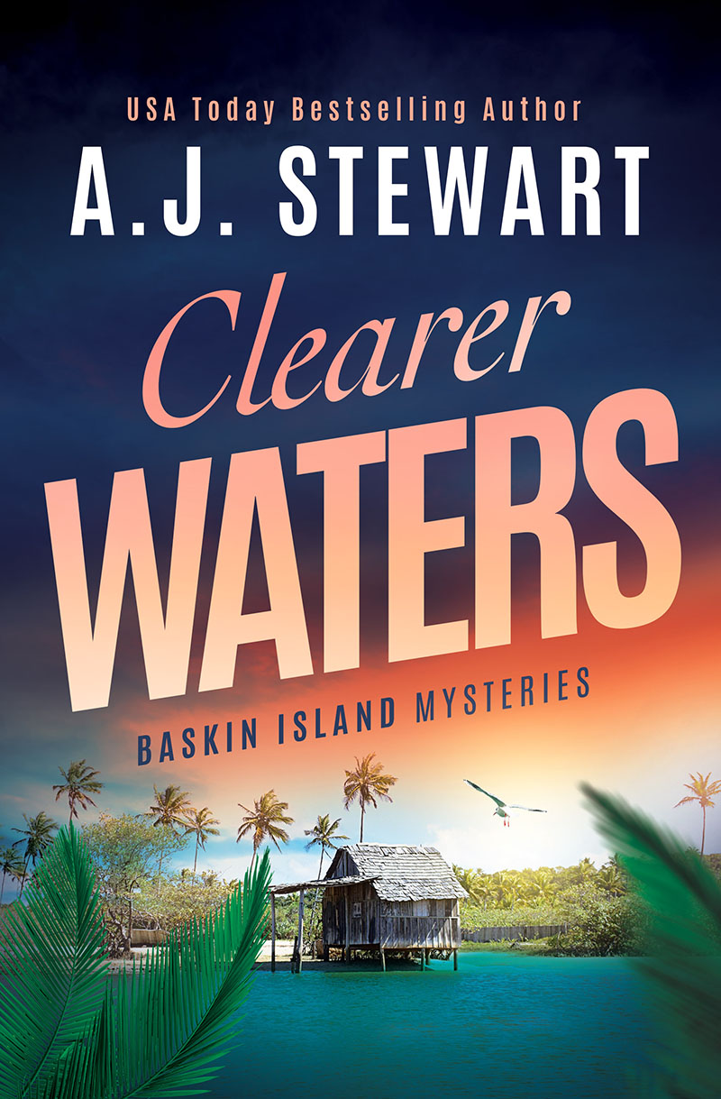 Clear Waters Book Cover, Book 1 in the Baskin Island Mysteries Series by author A.J. Stewart.