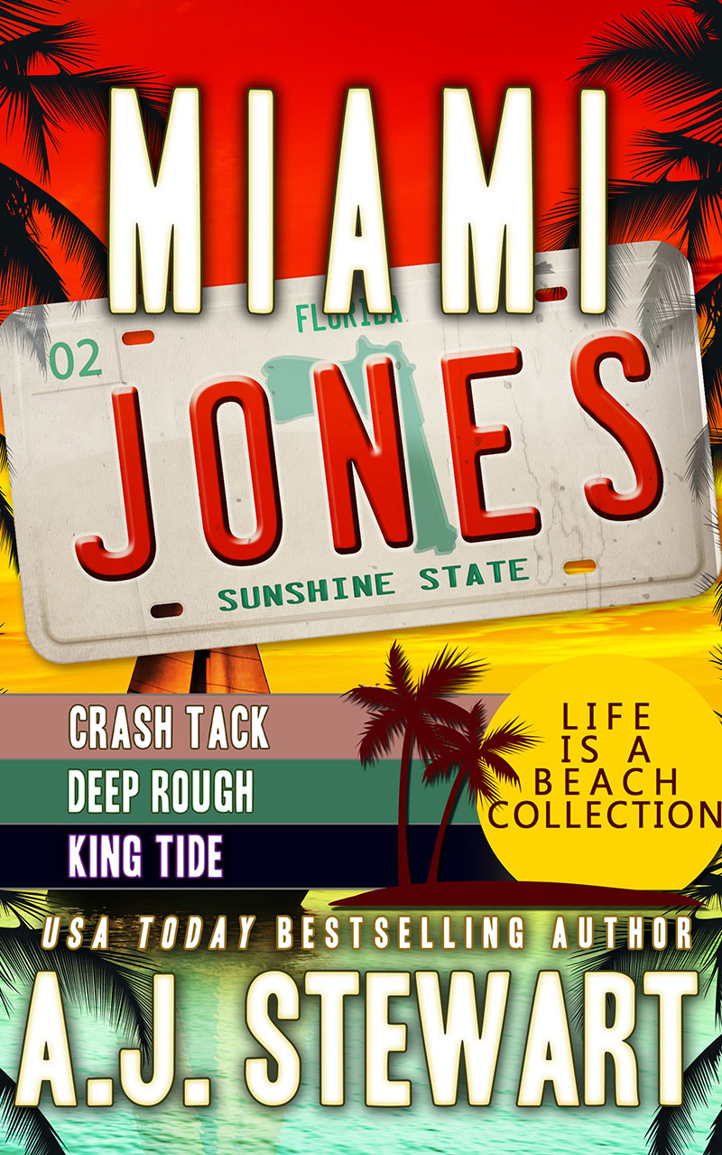 Miami Jones Collection Book Cover, 5 - 8 in the Miami Jones Florida Mystery Series by author A.J. Stewart.